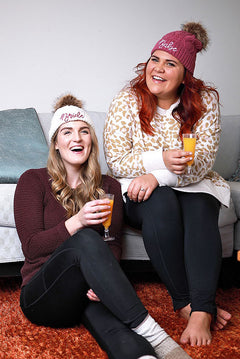 Babe and Bride Knitted Pom Pom Beanies